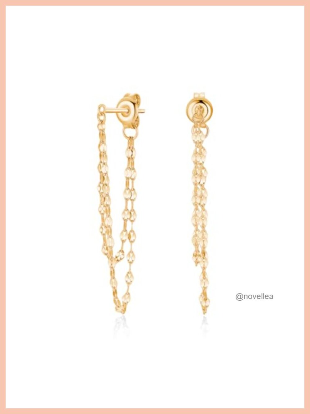 Gold Plated Silver Dangle Tassel Earrings Dainty Drop